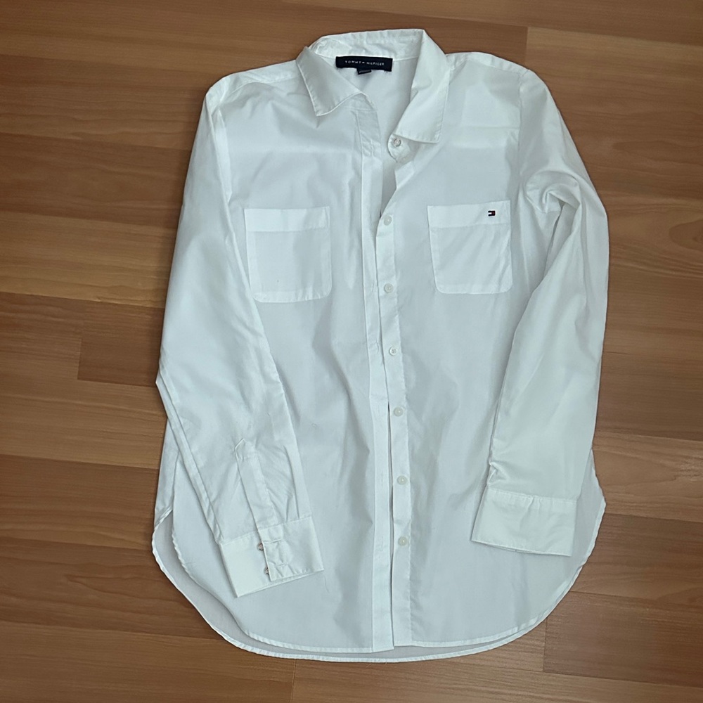 Tommy Hilfiger White Casual Button Down Shirt